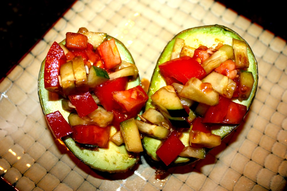 avocado packed w/tomato + cucumber salsa