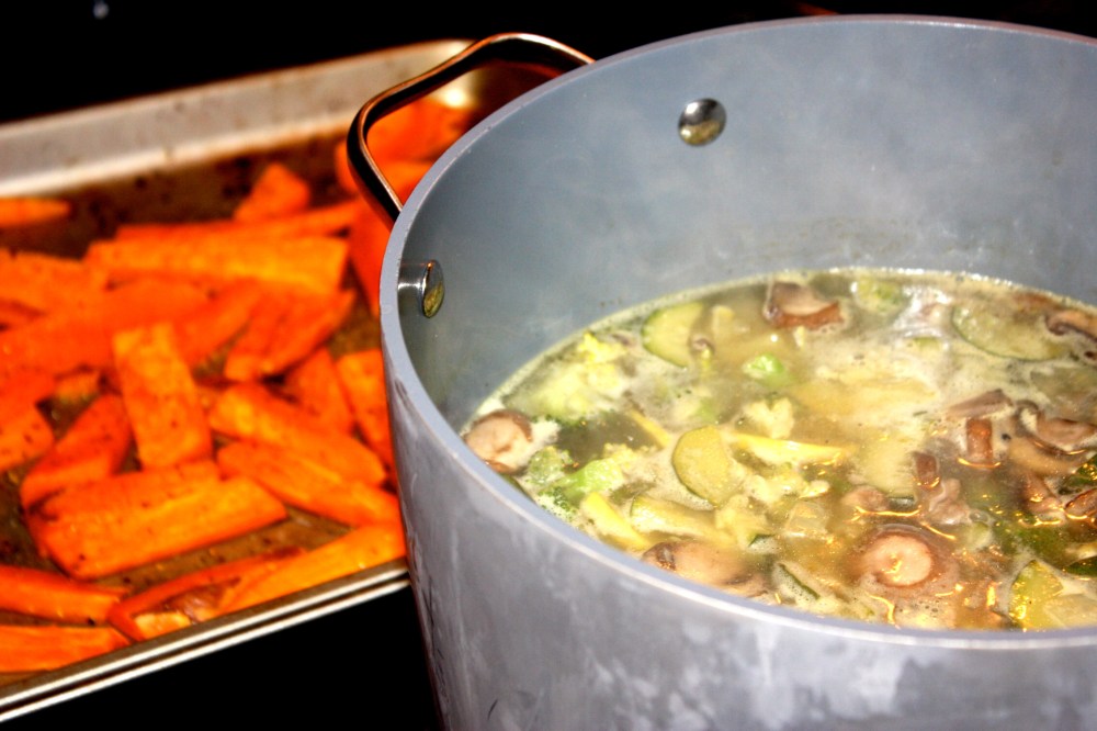 fuel sweat grow - sick day soup & sweet potatoes