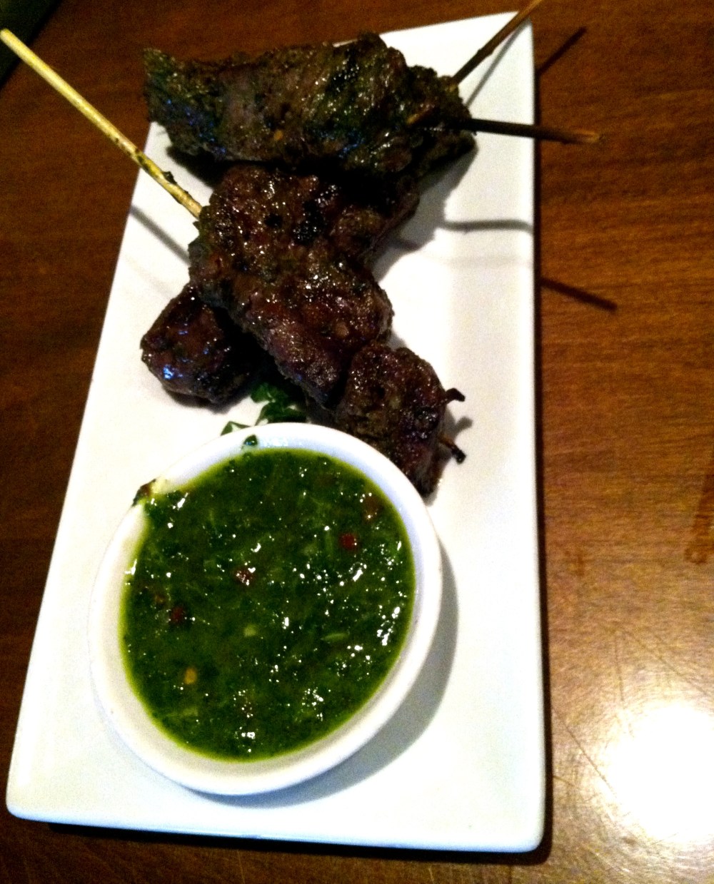 chimichurri beef skewer